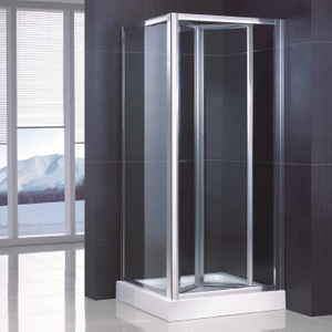 Hotel personalizado emoldurado canto de vidro bifold shower portas (wa-bs090)